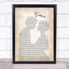 John Lennon Woman Man Lady Bride Groom Wedding Song Lyric Print