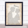 Justin Timberlake Mirrors Man Lady Bride Groom Wedding Song Lyric Print