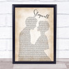 The Shires Sleepwalk Man Lady Bride Groom Wedding Song Lyric Print
