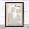 Fleetwood Mac Dreams Song Lyric Man Lady Bride Groom Wedding Print