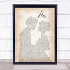 Enrique Iglesias Hero Song Lyric Man Lady Bride Groom Wedding Print