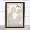 Ray LaMontagne Shelter Song Lyric Man Lady Bride Groom Wedding Print