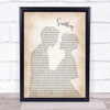 The Beatles Something Song Lyric Man Lady Bride Groom Wedding Print