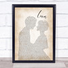 Taylor Swift Lover Man Lady Bride Groom Wedding Song Lyric Quote Music Print