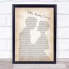 The Congregation Softly whispering I love you Man Lady Bride Groom Wedding Song Lyric Quote Music Print