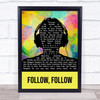 Glasgow Rangers Follow, Follow Multicolour Man Headphones Song Lyric Print
