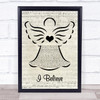 Diamond Rio I Believe Music Script Angel Song Lyric Print