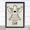 Gerrit Hofsink Still Music Script Angel Song Lyric Print