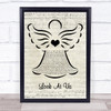 Vince Gill Look At Us Music Script Angel Song Lyric Wall Art Print