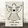 Dolly Parton I Will Always Love You Music Script Angel Song Lyric Wall Art Print