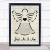Alan Jackson Just As I Am Music Script Angel Song Lyric Quote Music Print