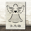 The Beatles In My Life Music Script Angel Song Lyric Quote Music Print