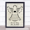 The Hollies He Aint Heavy, Hes My Brother Music Script Angel Song Lyric Quote Music Print