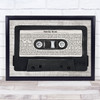 Arctic Monkeys Mardy Bum Music Script Cassette Tape Song Lyric Print