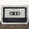 Gerry Cinnamon Every Man's Truth Music Script Cassette Tape Song Lyric Print