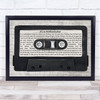 Eels It's a Motherfucker Music Script Cassette Tape Song Lyric Music Art Print