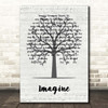 John Lennon Imagine Music Script Tree Song Lyric Print