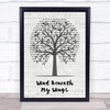 Bette Midler Wind Beneath My Wings Music Script Tree Song Lyric Print