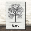 Lovehammers Trees Music Script Tree Song Lyric Print