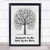 Paul Simon Diamonds On The Soles Of Her Shoes Music Script Tree Song Lyric Print