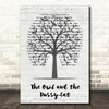 The Owl and the Pussy-Cat Music Script Tree Song Lyric Print