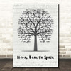 Three Dog Night Never Been to Spain Music Script Tree Song Lyric Print