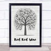 UB40 Red Red Wine Music Script Tree Song Lyric Print