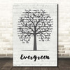 Will Young Evergreen Music Script Tree Song Lyric Print