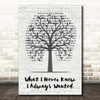 Carrie Underwood What I Never Knew I Always Wanted Music Script Tree Song Lyric Print
