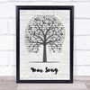 Elton John Your Song Music Script Tree Song Lyric Wall Art Print