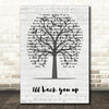 Dave Matthews band I'll back you up Music Script Tree Song Lyric Quote Music Print