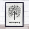 Dave Matthews band I'll back you up Music Script Tree Song Lyric Quote Music Print