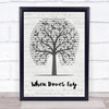 Prince And The Revolution When Doves Cry Music Script Tree Song Lyric Quote Music Print