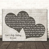 Elvis Presley Can't Help Falling In Love Landscape Music Script Two Hearts Song Lyric Print