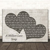 Take That A Million Love Songs Landscape Music Script Two Hearts Song Lyric Print