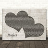 Ed Sheeran Perfect Landscape Music Script Two Hearts Song Lyric Music Art Print