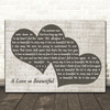 Michael Bolton A Love so Beautiful Landscape Music Script Two Hearts Song Lyric Music Art Print