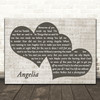 Richard Marx Angelia Landscape Music Script Two Hearts Song Lyric Music Art Print