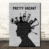 Sex Pistols Pretty Vacant Musical Instrument Mohawk Song Lyric Print
