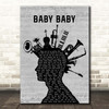 The Vibrators Baby Baby Musical Instrument Mohawk Song Lyric Print