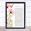 Roy Harper Another Day Floral Poppy Side Script Song Lyric Print