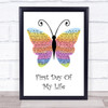 Bright Eyes First Day Of My Life Rainbow Butterfly Song Lyric Print