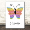 The Killers Human Rainbow Butterfly Song Lyric Print