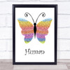 The Killers Human Rainbow Butterfly Song Lyric Print