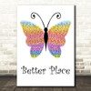 Rachel Platten Better Place Rainbow Butterfly Song Lyric Wall Art Print