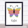 Sleeping At Last Eight Rainbow Butterfly Song Lyric Wall Art Print