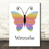 Spice Girls Wannabe Rainbow Butterfly Song Lyric Wall Art Print