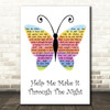 Gladys Knight Help Me Make It Through The Night Rainbow Butterfly Song Lyric Wall Art Print