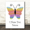 Lee Ann Womack I Hope You Dance Rainbow Butterfly Song Lyric Wall Art Print