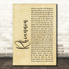 Fleetwood Mac Rhiannon Rustic Script Song Lyric Print